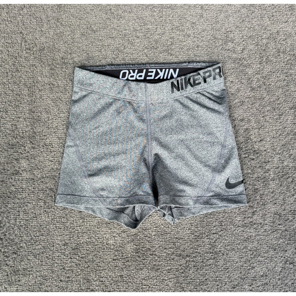 Nike Pro Dri-FIT Womens XS Gray Heather Compression Training Shorts 3in Inseam